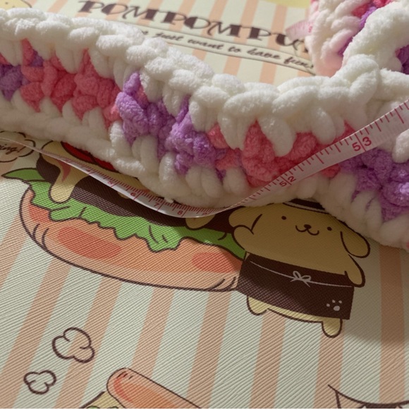 Crochet Pink, Purple and White Flower Design Bag - Picture 6 of 16